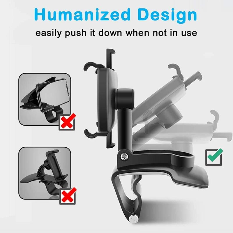 Suporte de Carro Universal para Celular 360°, Montagem no Painel, Suporte Multifuncional para Celular Para Celulares de 3 a 6,5 Polegadas