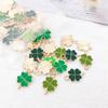 48pcs 11x18mm Four Leaf Clover Charm Pendants Cute Small Enamel Pendants  for St. Patrick's Day