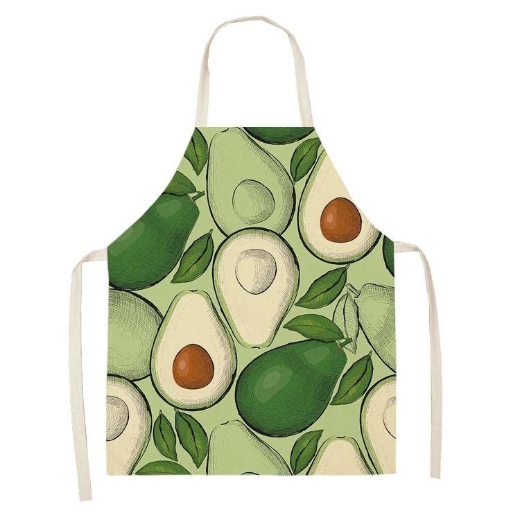 Avocado Pattern Apron Adult Children Sleeveless Anti-fouling Kitchen Home Kitchen Baking Waist Bib