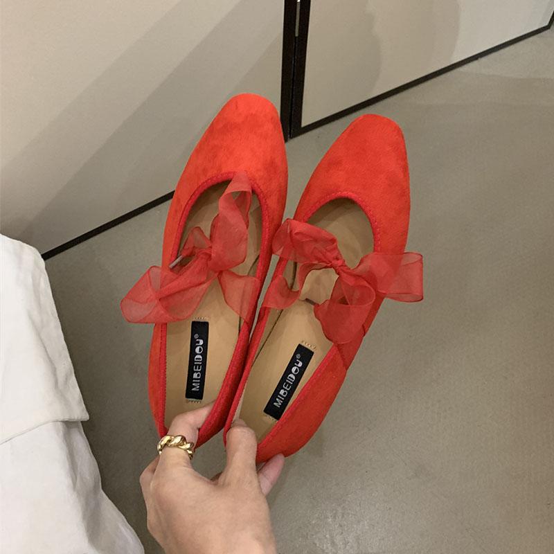 Fashion Female Round Toe Footwear Butterfly-Knot Ladies Flats With Shoes Fashion Shallow Women Mary Janes Flats Slip On Shoes lady