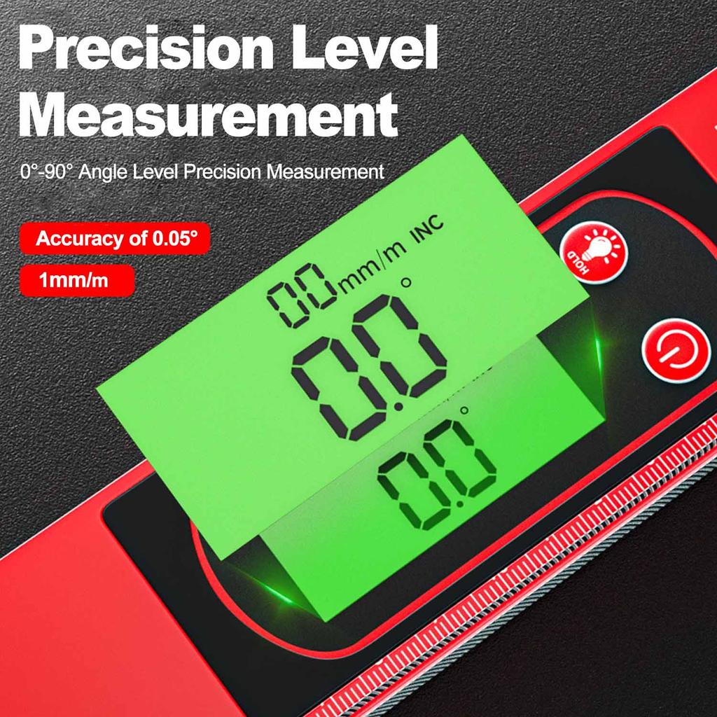 30/40/50cm Electronic Digital Display Level Ruler Magnetic Angle Meter Aluminum Alloy Level Protractor Inclinometer 90 Degree