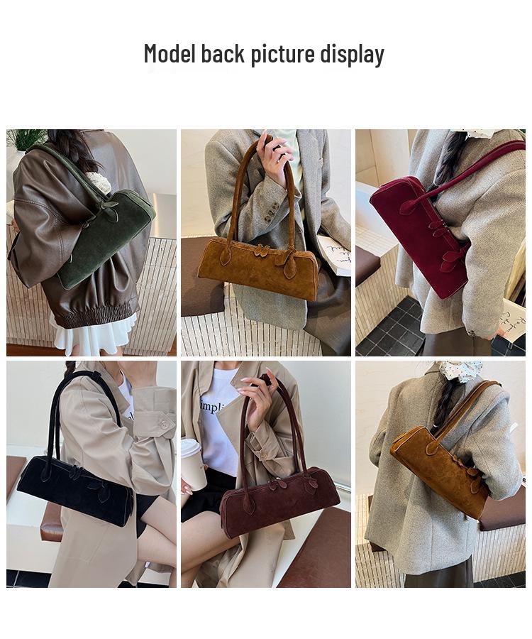 Vielseitige Wildleder-Schultertasche mit großer Kapazität und modischem Design