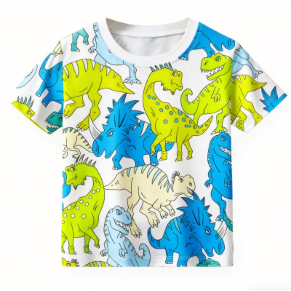 

Fashion Kids T-shirt Cartoon Dinosaur 3D Print Kids Short Sleeves T-Shirt Loose Casual Summer Outdoor Boy and Girl Tees Tops 100