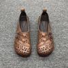 Sandals Women's Retro Hollow Breathable Beef Tendon Sole Non-slip Hole Shoes Flat Mother Leather Shoes