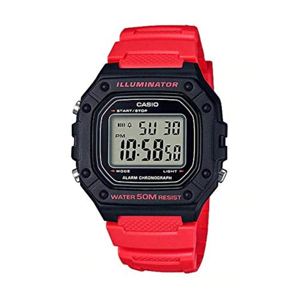 

Casio STANDARD DIGITAL W-218H-4B Wristwatch for Men and Women, Affordable, Black and Red [Parallel Import]