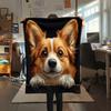 Cute Corgi,pattern Flannel Blanket, High Quality Comfortable for All Seasons, Home Decor, Warmth and Comfort, Perfect for Gifts.