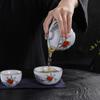 Japanese-Style Ru Kiln Travel Tea Set, Natural Opening Can Raise One Pot And Two Cups, Portable Ceramic Express Cup