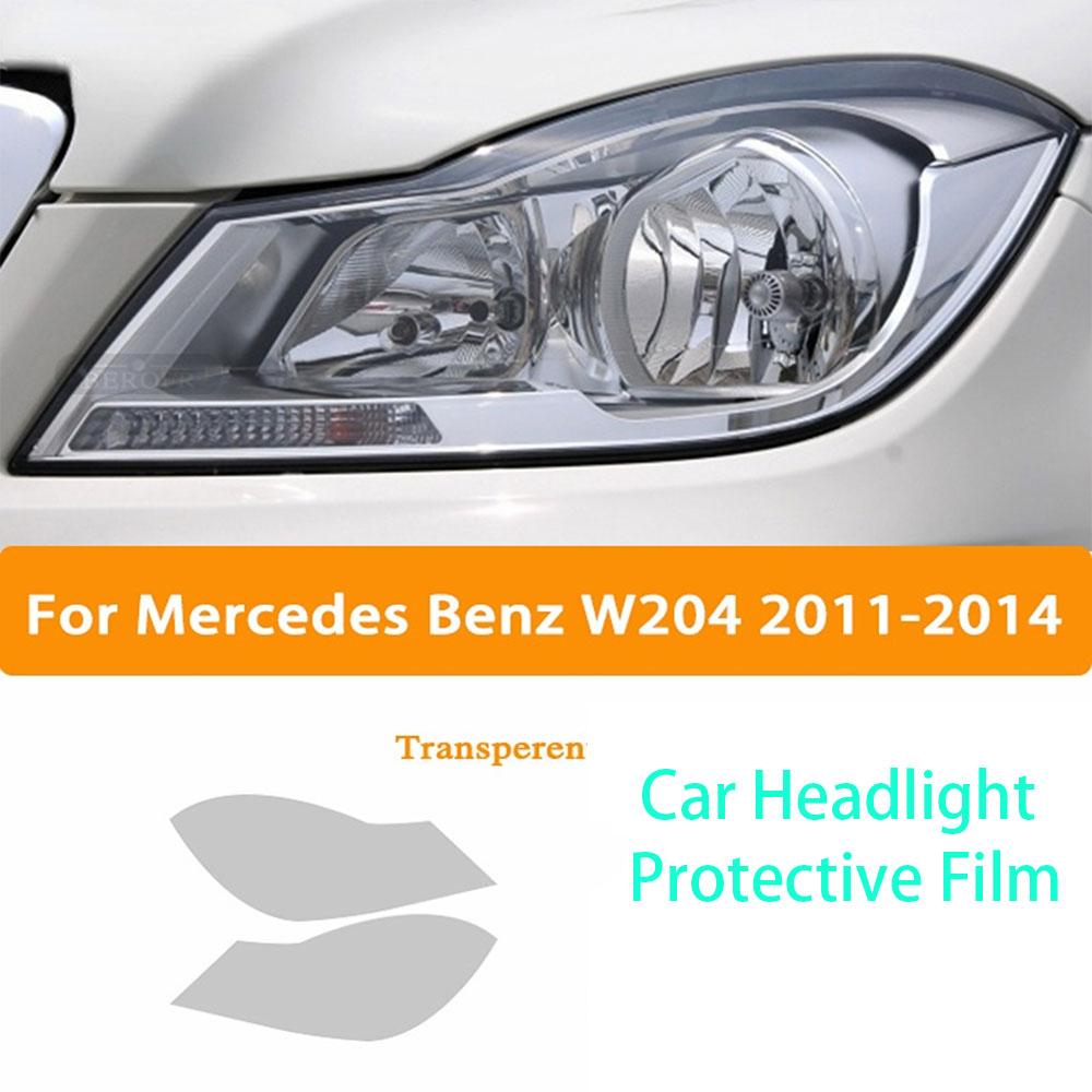 Car Headlight Tint Black Protective Film Protection Transparent TPU Sticker for Mercedes Benz C Class W204 W205 2011-On C63 AMG