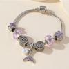 DIY Beaded Bracelet with Mermaid Tail Pendant Pearl Flower Petal Crystal Beads Jewelry Making Kit