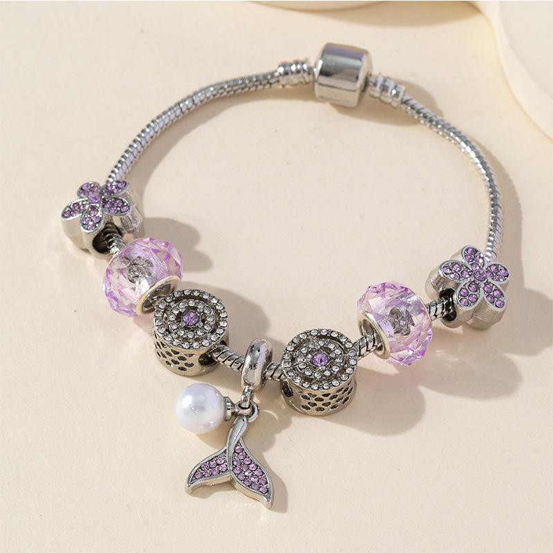 

DIY Mermaid Tail Bracelet Kit with Pearl Flower Petal Crystal Beads for Jewelry Making