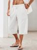 European and American Men's Cotton-Linen Multi-Pocket Beach Shorts (2024 Edition)
