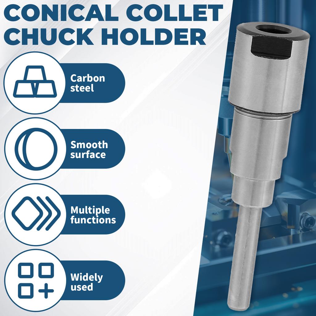 Spannzangenfutterhalter Kohlenstoffstahl Konisches Futter 1/4 bis 1/2 Schaft Spannzangenfutterhalter CNC-Fräsen Verlängertes Werkzeug ER Verlängerungsstange