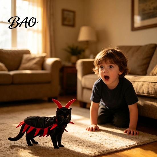 Fun Theme Party Costume Centipede-Look Cat Costume, Halloween Cosplay Outfit, Funny Pet Apparel Cute Photo Accessories for Small Medium Cats,