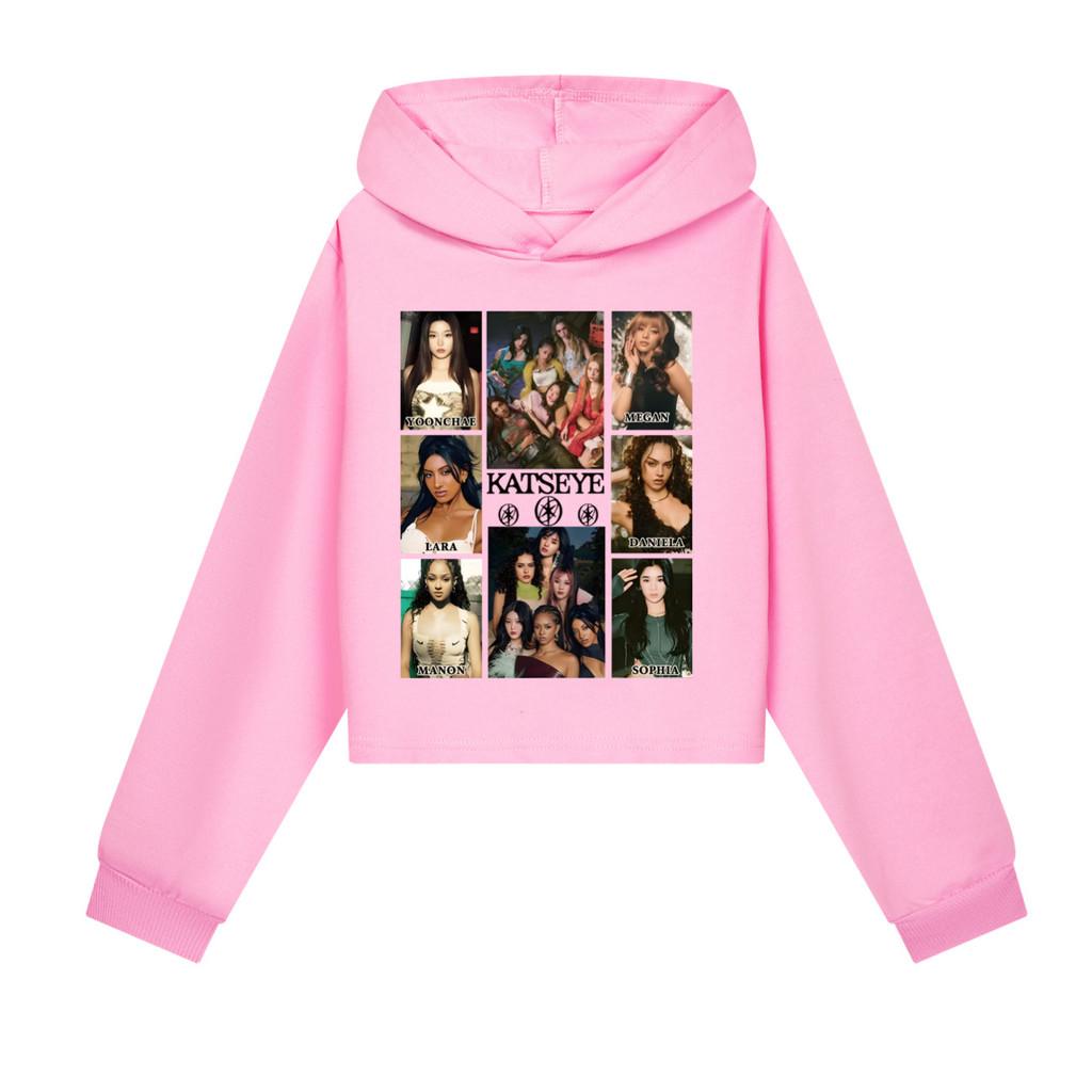 5352 Kids Girls KATSEYE Printed Casual Cotton Long Sleeves Hoodies