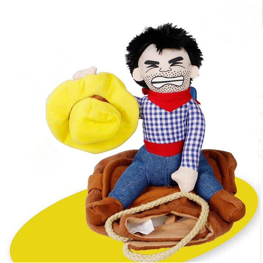 Costume Cane Cavaliere Cowboy per Animali Domestici Abbigliamento Cani Cavaliere Con Cappello, Cappello Bambola Cane Cavaliere Festa Cosplay Costume Animale Domestico