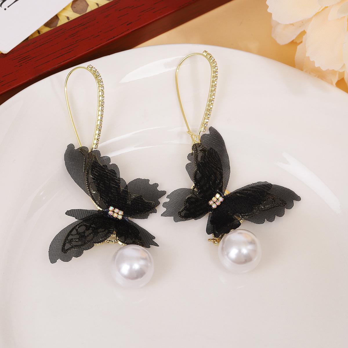 

2PC Women s Fashion Mesh Butterfly Romantic Earrings Zircon Accessories Suitable for Date, Party, Festival Gifts
