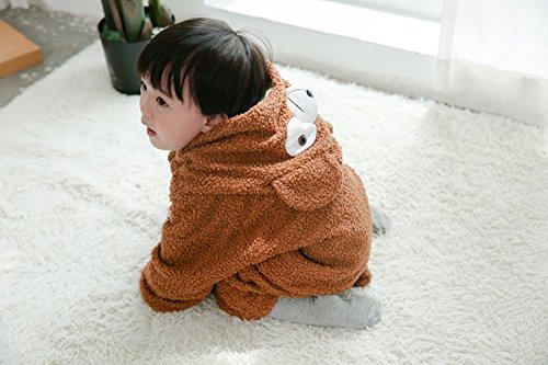Fluffy Bear Kigurumi Costume, Santa Cosplay, Winter Wear, Unisex, Kids, Baby, Hooded Coverall/Romper, Apr1004 (110cm, Beige)