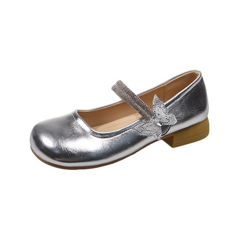Butterfly decorative Mary Jane shoes women's new low-heeled single shoes women's skirt Doudou women's shoes