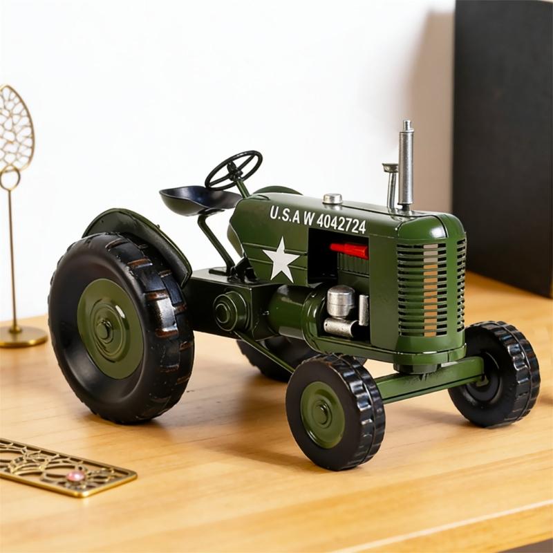 Metal Antique Vintages Car Model Handcrafted Collections Collectible Vehicle for Bar Home Decors Farm Tractor Models