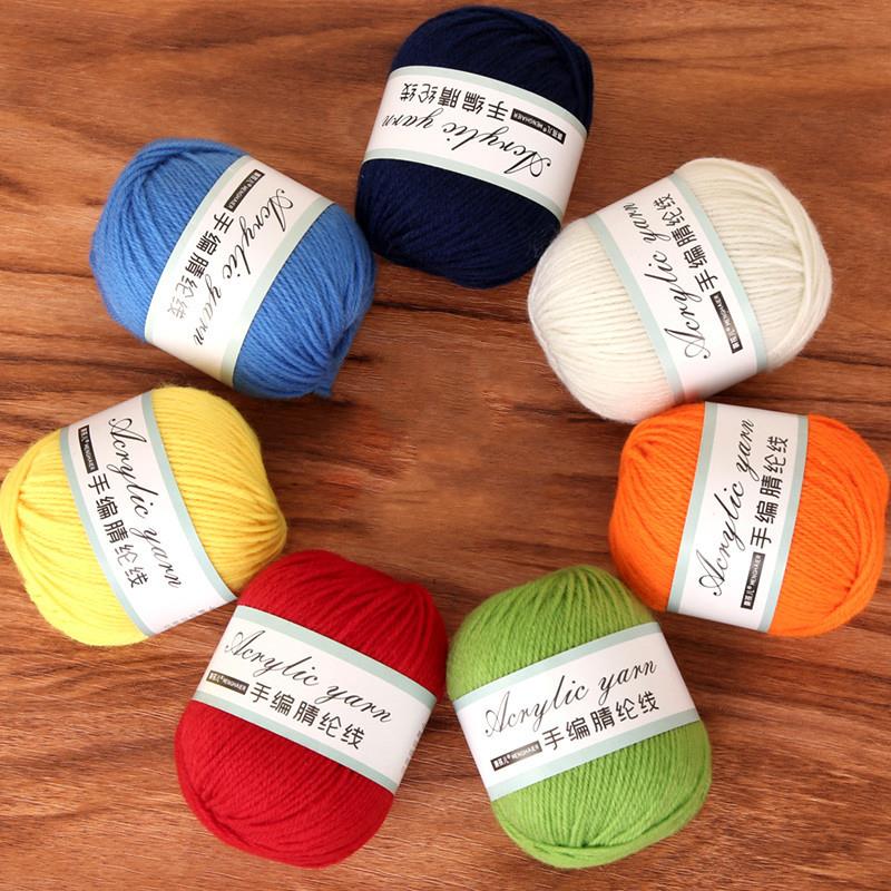 4-trådig akrylfibergarn för handstickning, blandgarn, virkning, halsduk, DIY-garn, handgjorda sybehör