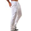 Calças Casuais Masculinas de Algodão e Linho com Cordão na Cintura - Streetwear Leve e Respirável para o Outono