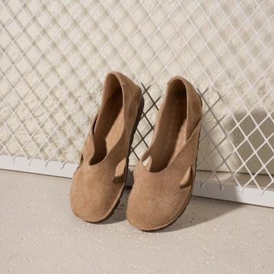 Handgefertigte Ledersandalen Damen Sommer neu erste Schicht Rindsleder Einschlupf Retro Weichleder Weichsohle Bequeme Damenschuhe
