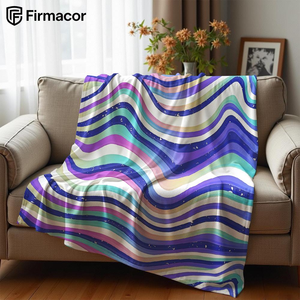 Rainbow Ripple Ultra Soft Sherpa Fleece Blanket Fluffy Warm Halloween Cozy Throw for Sofa Couch Bedroom Gift All season