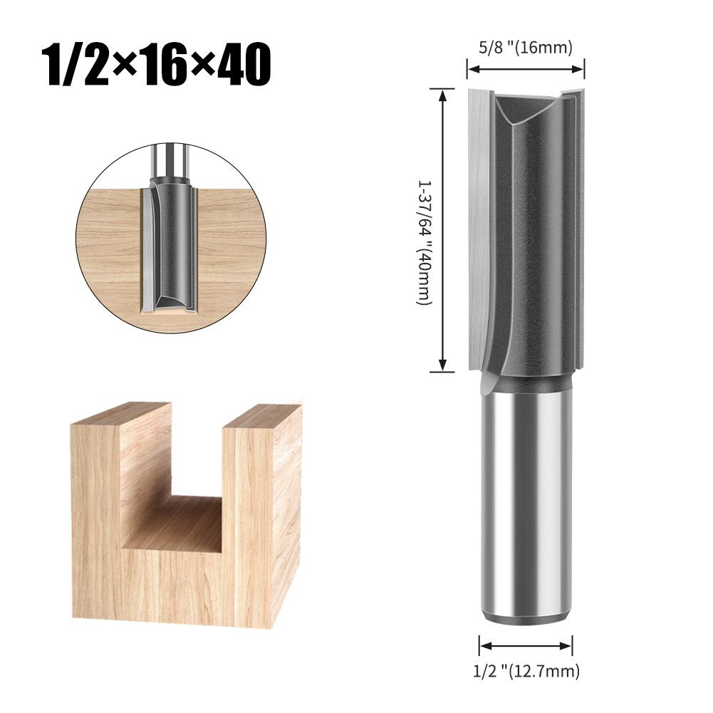 Woodworking Milling Cutter 1/2 Handle Extended Straight Blade Length 40Mm Slotted Straight Cutter Notch Cutter Slotted Milling Cutter Tools