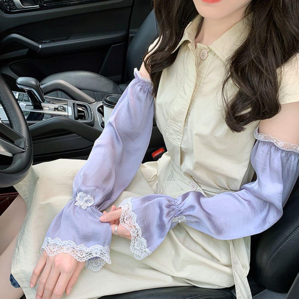 Anti-UV Sunscreen Sleeve Butterfly Sun Protection Cover Breathable Ice Silk Sleeves  Women