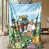 Plants vs. Zombies Cozy Flannel Blanket, Comfortable Warm Throw Blanket for Bedroom Sofa Home Use