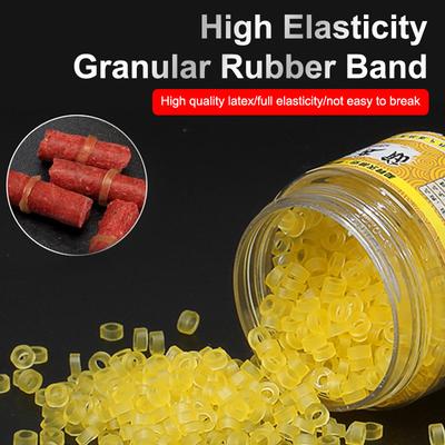1 Set Worm Bait Clip Fishing Hand Tied With Granular Rubber Bands Pellet Bait Bandage Baits Elastic Rubber Rings