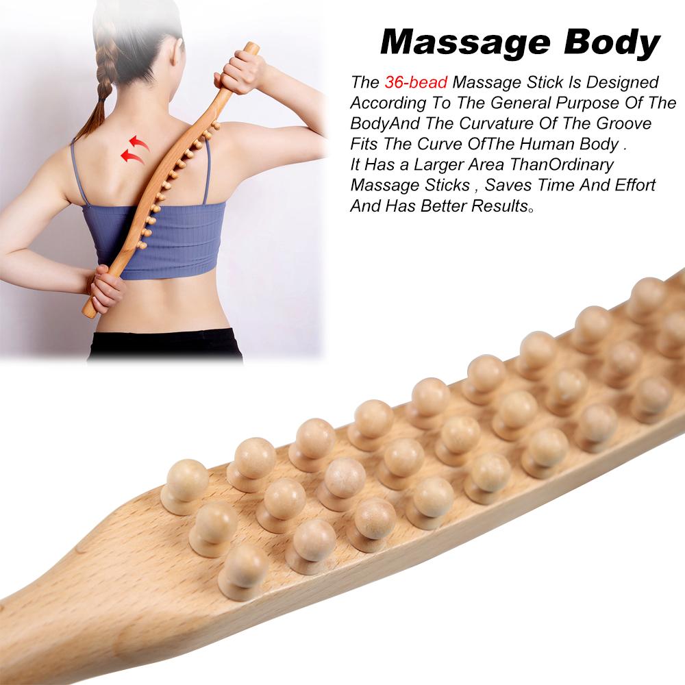 36 Beads Wooden Massage Tool Myofascial Release for Stomach Cellulite Neck Waist Body Sculpting Therapy