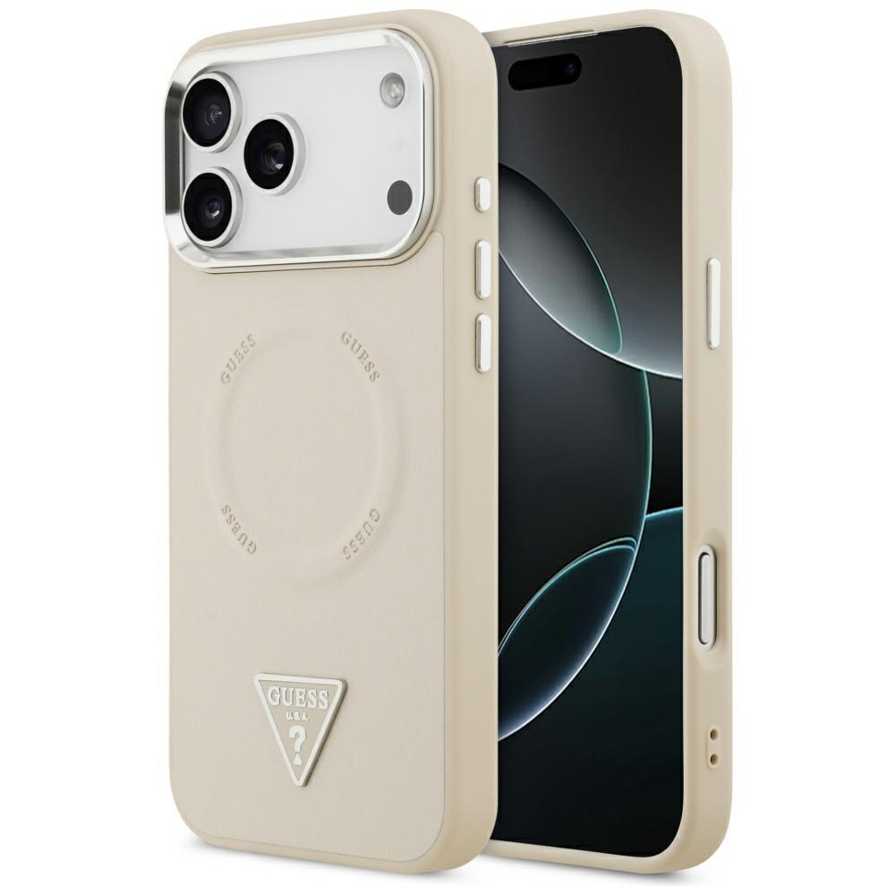 Guess Triangle Logo MagSafe Case for iPhone 17 Pro Beige