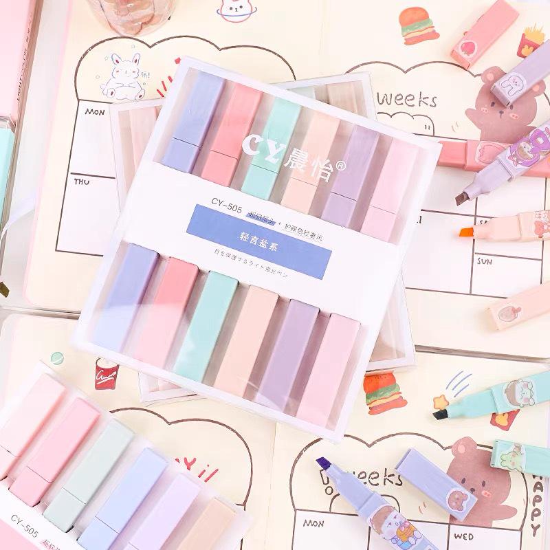 Creative 6-Color Soft Tip Highlighter Set for Journaling and Students