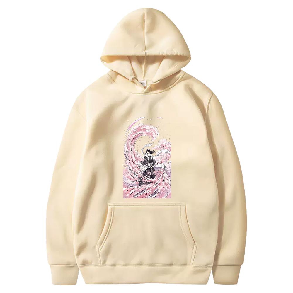 Japanese Anime BLEACH Hoodie Kuchiki Byakuya Printed Sweatshirt Men Women Clothing Long Sleeve Fleece Hooded Male Streetwear
