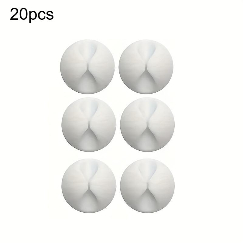 

20pcs Cable Organizer Clips Wall-Mounted Cord Holder Desk Nightstand Earphone Cables Management Cable Organizer Storage белый