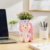 Resin Girl Shape Planter Decoration Fairy Flowerpot Desk Ornaments Flower Pot  Indoor