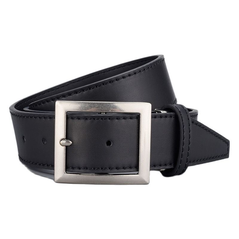 Men'S Belt Alloy Belt Simple Casual Pin Buckle Belt Pu Belt Men'S