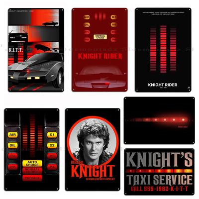 Knight Rider Kitt Auto Cartello Metallico Vintage Kitt Auto Grafica Cruscotto Poster in Latta Bar di Casa Michael knight rider Cartello in Latta Poster