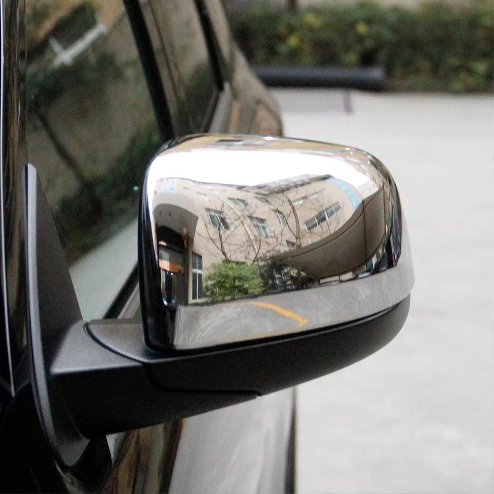 ABS Chrome Mirror Covers Automotive Trim Mirror Cover Set Rearview Mirror Trim Weather Resistant Polished Look