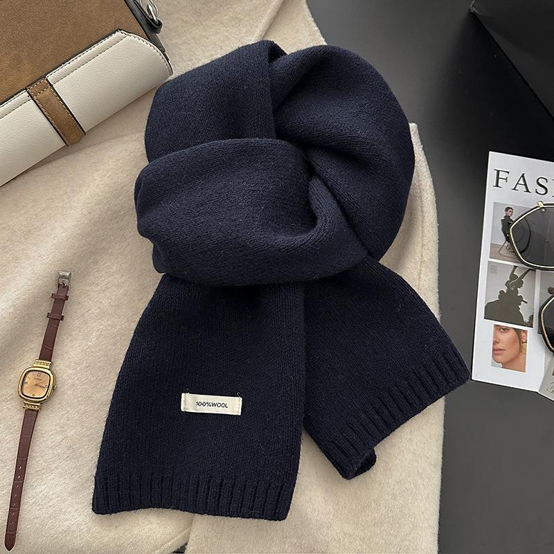 18-color scarf women's winter high-end soft waxy season warm thickened knitted wool couple scarf Korean