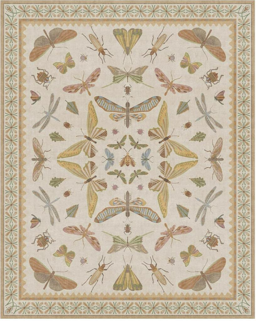 Multicolored Insect Art Carpet for Living Room Sofa Rug Home Decor Bedroom Rug Lounge Hallway Kitchen Dining Table Mat Doormat