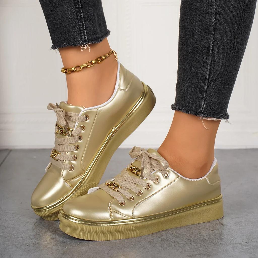 Fashion Women Sneakers Large Size Platform Low-top Comfortable Shoes for Women Lace-up Non-slip Casual Sneakers Women Zapatos De Mujer