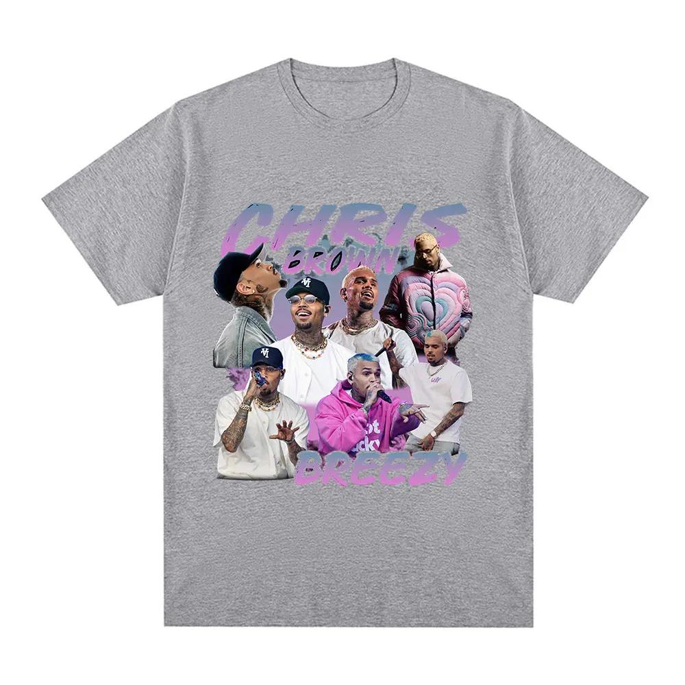 Rap singer Chris Brown Breezy pattern Tshirt Harajuku womes short sleeved Tshirt T-shirt street wear fan gift