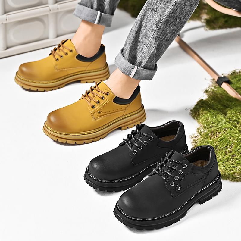 Men Handmade Shoes Waterproof Casual Leather Shoes Men's Shoes Genuine Leather Casual Outdoor Work Shoes
