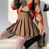 Toamnă Iarnă Mini fustă elegantă din lână Femei Fusta plisată Stil coreean Cu talie înaltă Căptușeală în linie A Slim Office Lady Fuste 30279