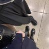 Grape mother has the same style, European and American round-headed high boots show thinness and height, and straight thick-soled leather knight boots