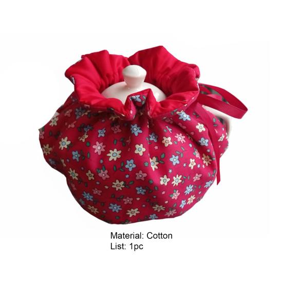 Creative Flower Pattern Teapot Cover Beautiful Eye-catching Cotton Teapot Holder Sleeve for Home