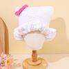 Knitted Cat Ear Ruffle Edge Wool Bucket Hat Women'S Autumn And Winter Warm Hand Crocheted Knitted Headgear Tide