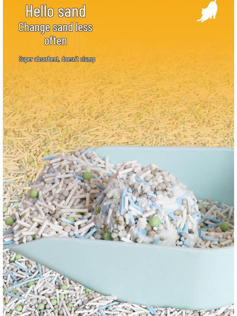 Pu Li Tapioca Mixed Cat Litter: Deodorizing Low-Dust Tofu & Bentonite Blend, Economical 5 Jin Pack for Kittens